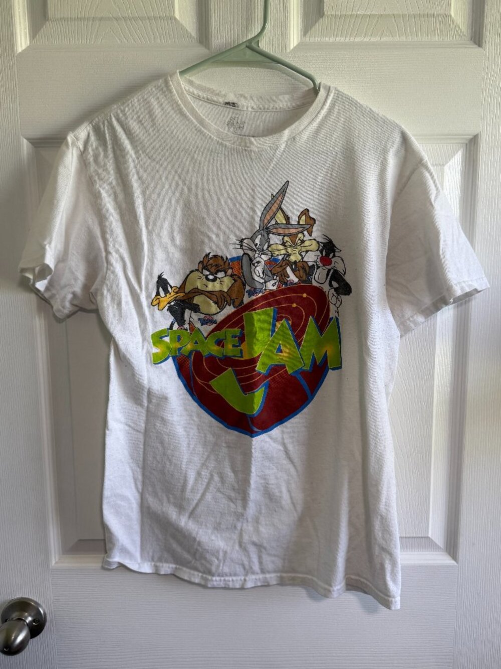 Space Jam T-Shirt Medium Looney Toons Graphic Tee 100% Cotton